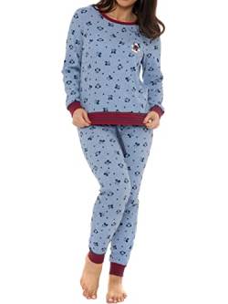 Wingwalker Damen Disney Mickey Mouse Pyjama Damen Waffelpyjamas Blau Medium von Wingwalker