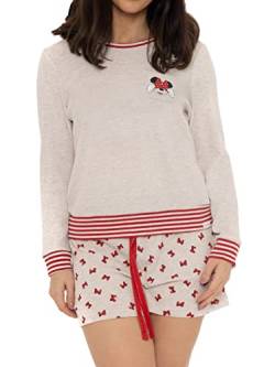 Wingwalker Damen Disney Minnie Mouse Pyjama Damen Waffel Kurz-PJ's Grau Medium von Wingwalker