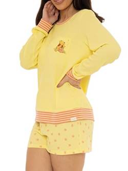 Wingwalker Damen Disney Winnie The Pooh Pyjamas Damen Tigger Piglet Eeyore Waffel-PJs Gelb Large von Wingwalker