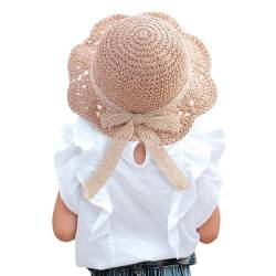 Winmany Baby Mädchen Strohhut Kleinkind Sommer Sonnenkappe mit Bogen faltbar Strand Sonnenschutz Hüte für 2-6 Jahre von Winmany
