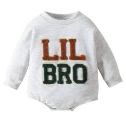 Winmany Passende Outfits für Brüder Big Bro Sweatshirt Hose Set Lil Bro Strampler mit langen Ärmeln Jungen Herbst Winter Frühling Kleidung (2, LIL BRO, 0-3M) von Winmany