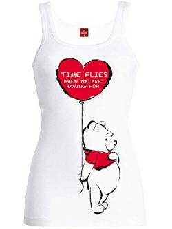 Winnie The Pooh Time Flies Frauen Top weiß L 100% Baumwolle Disney, Fan-Merch, Filme von Winnie The Pooh