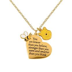 Winnie the Pooh You Are Braver Than You Believe Frauen Halskette goldfarben von Winnie the Pooh