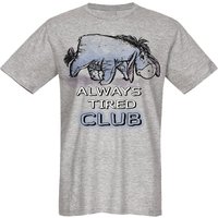 Winnie The Pooh T-Shirt - I-Aah - Always Tired Club - S bis XL - für Männer - Größe M - grau  - Lizenzierter Fanartikel von Winnie the pooh