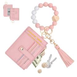 Winnow Schlüsselanhänger, Geldbörse, RFID-Kartenhalter, Schlüsselanhänger, Geldbörse, Schlüsselanhänger für Damen und Herren, Pink, Einheitsgröße, Silikon von Winnow