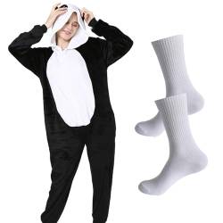 Winric Stitch/Panda Onesie Kostüm Jumpsuit Tier Relax Kostuem Damen Herren Pyjama Fasching Halloween Schlafanzug Cosplay Erwachsene Karneval Einteiler von Winric