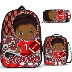 Attraktive Schülertasche, personalisierter Mädchen-Rucksack für Schule, Schulrucksack, leichter Reise-Grundschulrucksack mit Lunchbox, Federmäppchen, 3 Stück von Wintarn