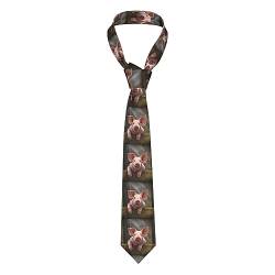 Herren-Krawatte mit Hunderassen-Druck, gewebt, lässig, schmale Krawatte, formale Krawatte für Business, Hochzeit, Süßes Schwein, One size von Winwon
