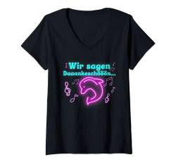 Damen Wir sagen Dankeschön Malle Party Sommerdesign 40 Jahre T-Shirt mit V-Ausschnitt von Wir sagen Dankschön Sprüche Statement Malle Party