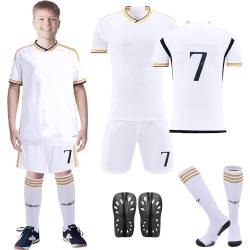 Wirhaut Fußballtrikots für Kinder Neue Saison Hause/Auswärts Fußball Trikots Shorts Socken Set für Kinder Nr.7 /Nr.5 Trikot, Fussball Jersey Trainingsanzug für Kinder Jungen von Wirhaut