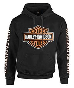 Harley-Davidson Herren Bar & Shield Logo Pullover Hoodie - Schwarz 30297503, Schwarz, Small von Wisconsin Harley-Davidson