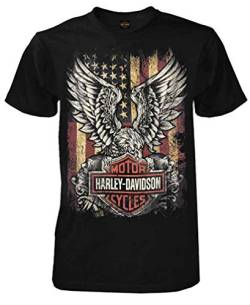 Harley-Davidson Herren Custom Freedom Kurzarm Rundhals T-Shirt – Schwarz, Schwarz, 3X-Groß von Wisconsin Harley-Davidson