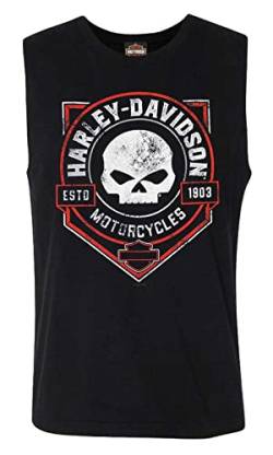 Harley-Davidson Herren Ragged Willie G Skull Ärmelloses Baumwoll-Muskel-T-Shirt, Schwarz, schwarz, XX-Large von Wisconsin Harley-Davidson