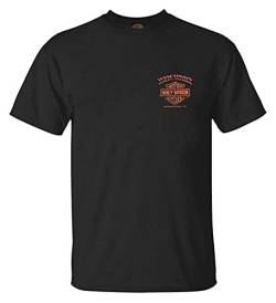 Harley-Davidson Herren T-Shirt Eagle Piston Kurzarm Rundhalsausschnitt Baumwolle Schwarz - Schwarz - Mittel von Wisconsin Harley-Davidson