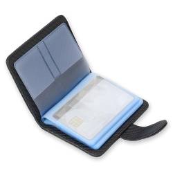 Wisdompro Kreditkartenetui RFID Schutz, Kartenetui für 20 Karten und 7 Speicherkarte/Münzen (Mircofiber Schwarz) von Wisdompro