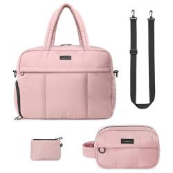 WiseBoy Reisetasche mit Schuhfach, wasserdichte Handgepäcktasche für Damen, mit Kulturbeutel, Pink von WiseBoy