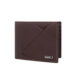 WisePoint Herren Geldbörsen, Schlanke Männer Leder Geldbörse mit Multi-Card Slot, Minimalistische Herren Kartenhalter mit Reißverschluss für Reisen, Arbeiten, Sport (braun) von WisePoint