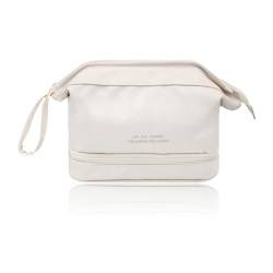 WisePoint Kosmetiktasche, wasserdichte Make-up-Reisetasche Reise-Toilettentasche für Frauen mit Griff, Hochleistungs-Reise-Make-up-Tasche Veranstalter mit Griff (beige) von WisePoint