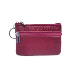 WisePoint Münzbörse mit Reißverschluss, Leder, kleine Geldbörsen für Damen und Mädchen, tragbare Münztasche, kleine Tasche für Shopping, Arbeit, Reisen, Dating, rose, Einfach von WisePoint