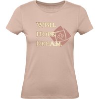 Wish - Disney T-Shirt - Wish. Hope. Dream. - S bis XXL - für Damen - Größe M - altrosa  - Lizenzierter Fanartikel von Wish
