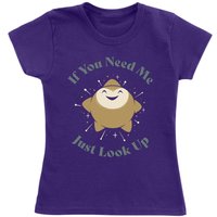 Wish - Disney T-Shirt für Kinder - If You Need Me Just Look Up - für Mädchen & Jungen - lila  - Lizenzierter Fanartikel von Wish