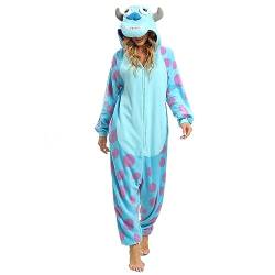 Wishliker Erwachsene Onesie Tier Pyjama Halloween Cosplay Kostüme Party Wear, Sully Sullivan-Reißverschluss, XL von Wishliker