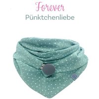 Wishproject® Dreieckstuch Musselin Damen Tuch, Halstuch aus natürlicher Baumwolle, Eleganter Kapuzenschal, Schlauchschal in Grün mit Pünktchen von Wishproject