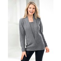 Witt Weiden Damen 2-in-1-Pullover grau-meliert von Witt