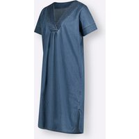 Witt Damen Jeanskleid mit V-Ausschnitt, Baumwolle, blue-bleached von Witt