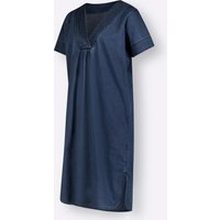 Witt Damen Jeanskleid mit V-Ausschnitt, Baumwolle, blue-stone-washed von Witt