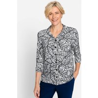 Witt Weiden Damen Jersey-Bluse steingrau-schwarz-bedruckt von Witt