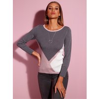 Witt Weiden Damen Langarm-Pullover anthrazit-hortensie von Witt