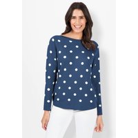 Witt Weiden Damen Langarm-Pullover jeansblau-ecru-gemustert von Witt