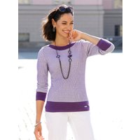 Witt Weiden Damen Langarm-Pullover lila-weiß-gemustert von Witt