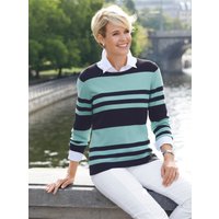 Witt Weiden Damen Langarm-Pullover marine-mint-gestreift von Witt