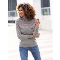 Witt Weiden Damen Langarm-Pullover steingrau-meliert von Witt