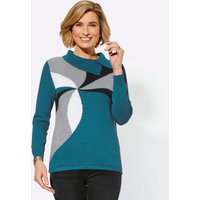 Witt Weiden Damen Pullover aquapetrol-steingrau-gemustert von Witt