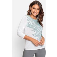 Witt Weiden Damen Pullover ecru-kalkmint-bedruckt von Witt