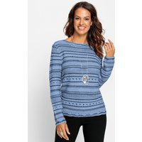 Witt Weiden Damen Pullover eisblau-jeansblau-gemustert von Witt
