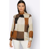 Witt Weiden Damen Satinbluse champagner-cognac-bedruckt von Witt