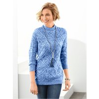 Witt Weiden Damen Stehkragenpullover blau-meliert von Witt