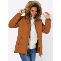 Witt Damen Steppjacke mit Pelz-Imitat, abknöpfbar, cognac von Witt