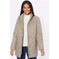 Witt Damen Steppjacke mit Kontrastpaspeln in Lederoptik, taupe von Witt