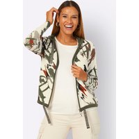 Witt Damen Strickjacke, champagner-khaki-bedruckt von Witt