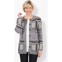 Witt Weiden Damen Strickjacke grau-rosé-gemustert von Witt