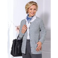 Witt Weiden Damen Strickjacke hellgrau-jeansblau-gemustert von Witt