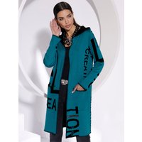 Witt Damen Strickjacke, petrol-schwarz-gemustert von Witt