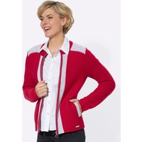 Witt Weiden Damen Strickjacke rot-steingrau von Witt