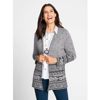 Witt Damen Strickjacke, steingrau-anthrazit-gemustert von Witt