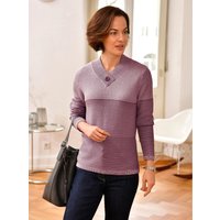 Witt Weiden Damen V-Ausschnitt-Pullover hortensie-burgund-gemustert von Witt